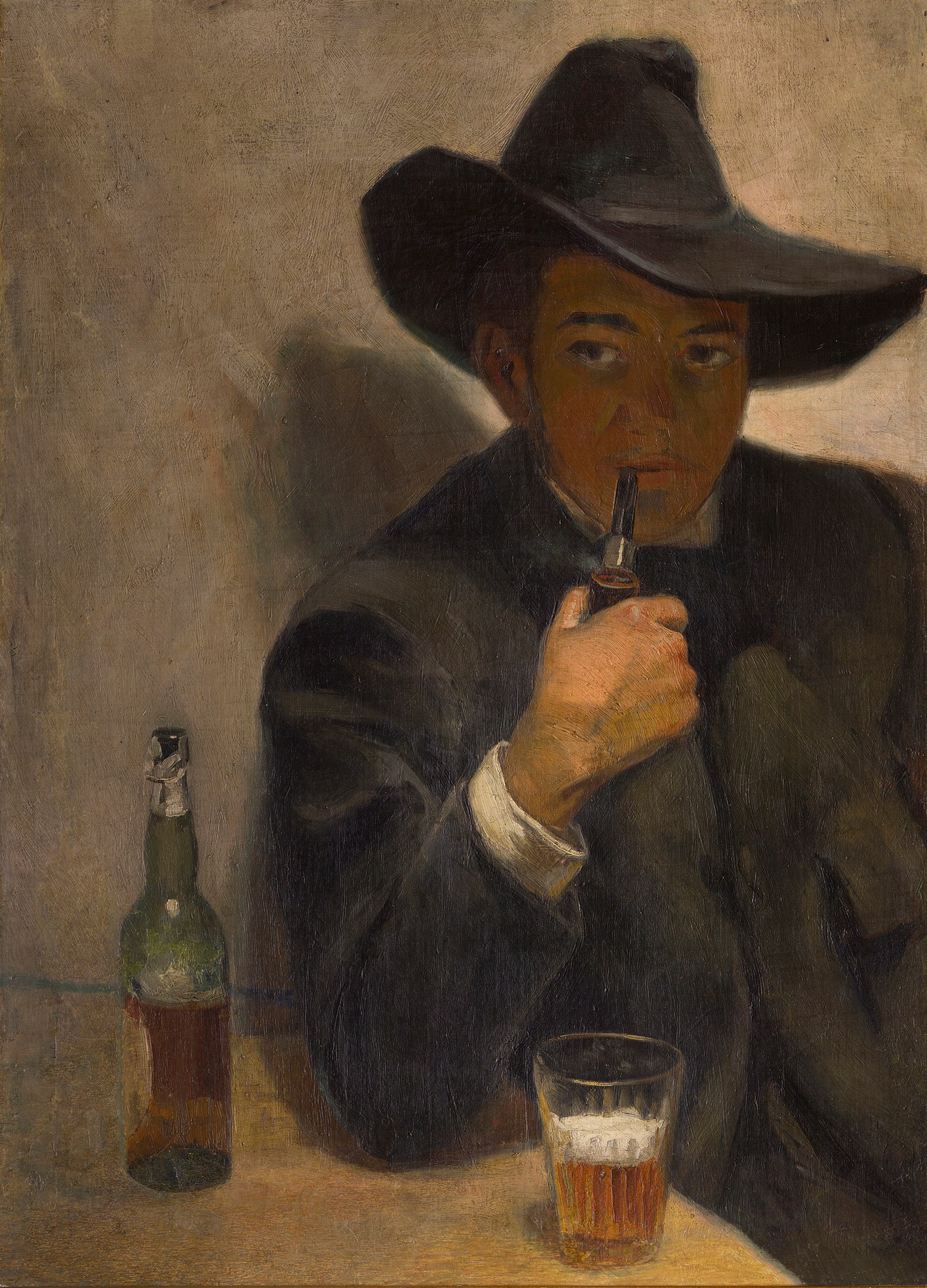 Диего Ривера. Автопортрет в шляпе. 1907. Холст масло. 85 x 622. Музей Долрес Ольмедо.