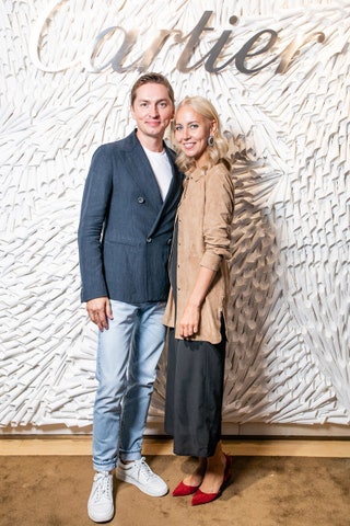 Игорь Гаранин главный редактор GQ и Янина Новицкая генеральный директор Cartier в России.