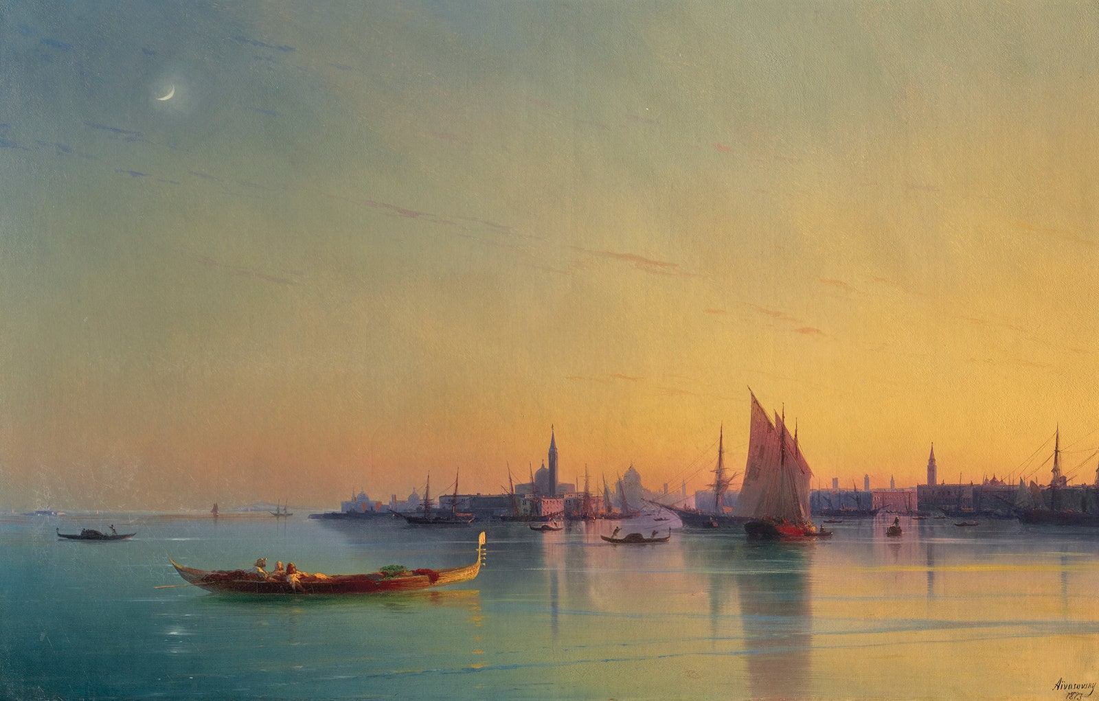 Иван Айвазовский. Закат в Венеции. 1873.