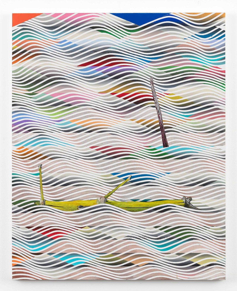 Luiz Zerbini Bambù amarelo. 2016 холст акрил. 100 × 80 см. Частная коллекция Мадрид. Фото Mark Blower.