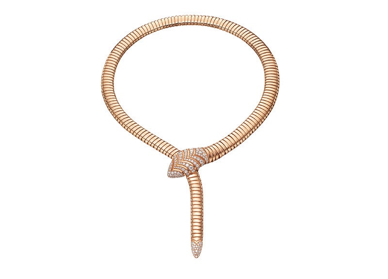 Колье Serpenti Tubogas розовое золото брилли­анты 2015 год.