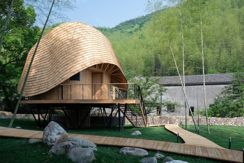 Бамбуковый дом в Китае