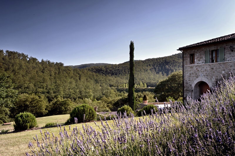 Итальянская вилла с садом фото интерьеров Castello di Reschio