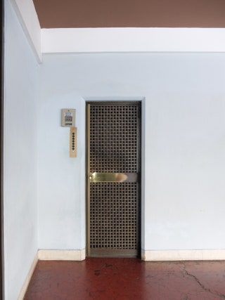 Mario Ridolfi Wolfgang Frankl Elevator Door Palazzina Zaccardi in via De Rossi Rome 1951.