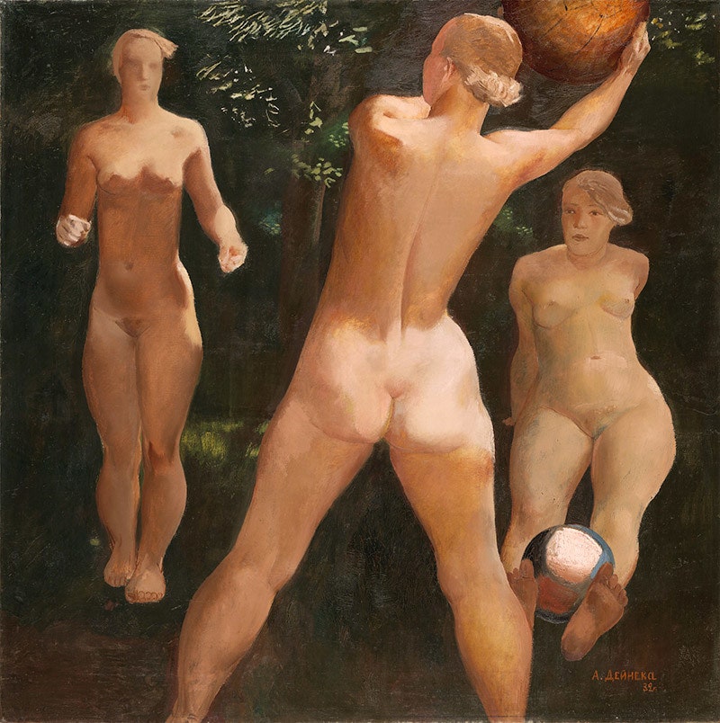 А. А. Дейнека. “Игра в мяч” холст масло. 1932.