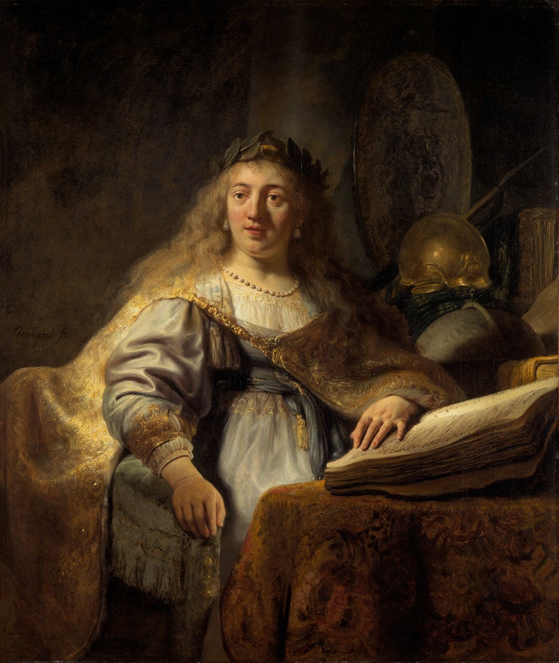 Рембрандт Харменс ван Рейн. “Минерва”. 1635. Холст масло. 138 × 1165. Лейденская коллекция.