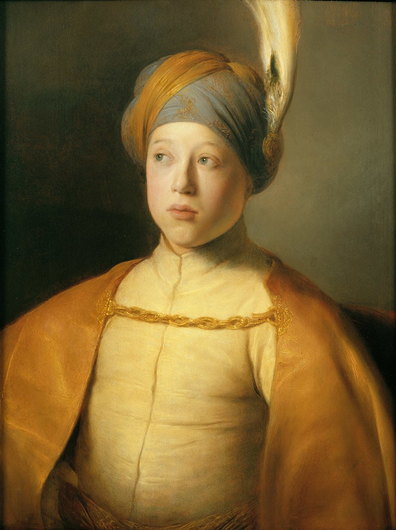 Ян Ливенс. “Мальчик в плаще и тюрбане ”. Около 1631. Дерево масло. 667 × 518. Лейденская коллекция.