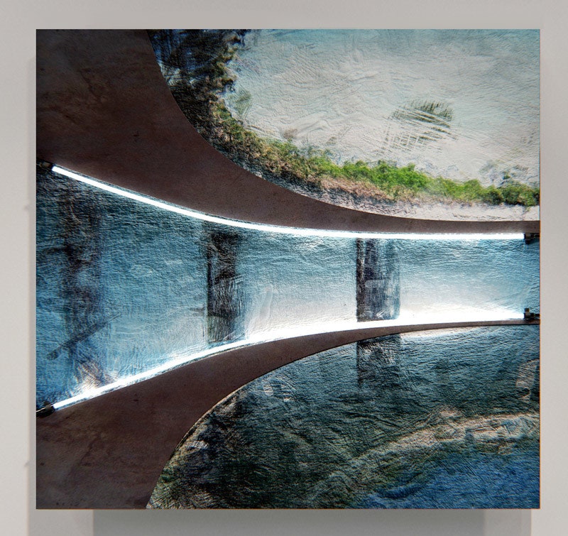 Прообраз этой работы из серии “Архитектурные конструкции” — ­музей на Наосиме по проекту Тадао Андо. Холст масло ­металл...