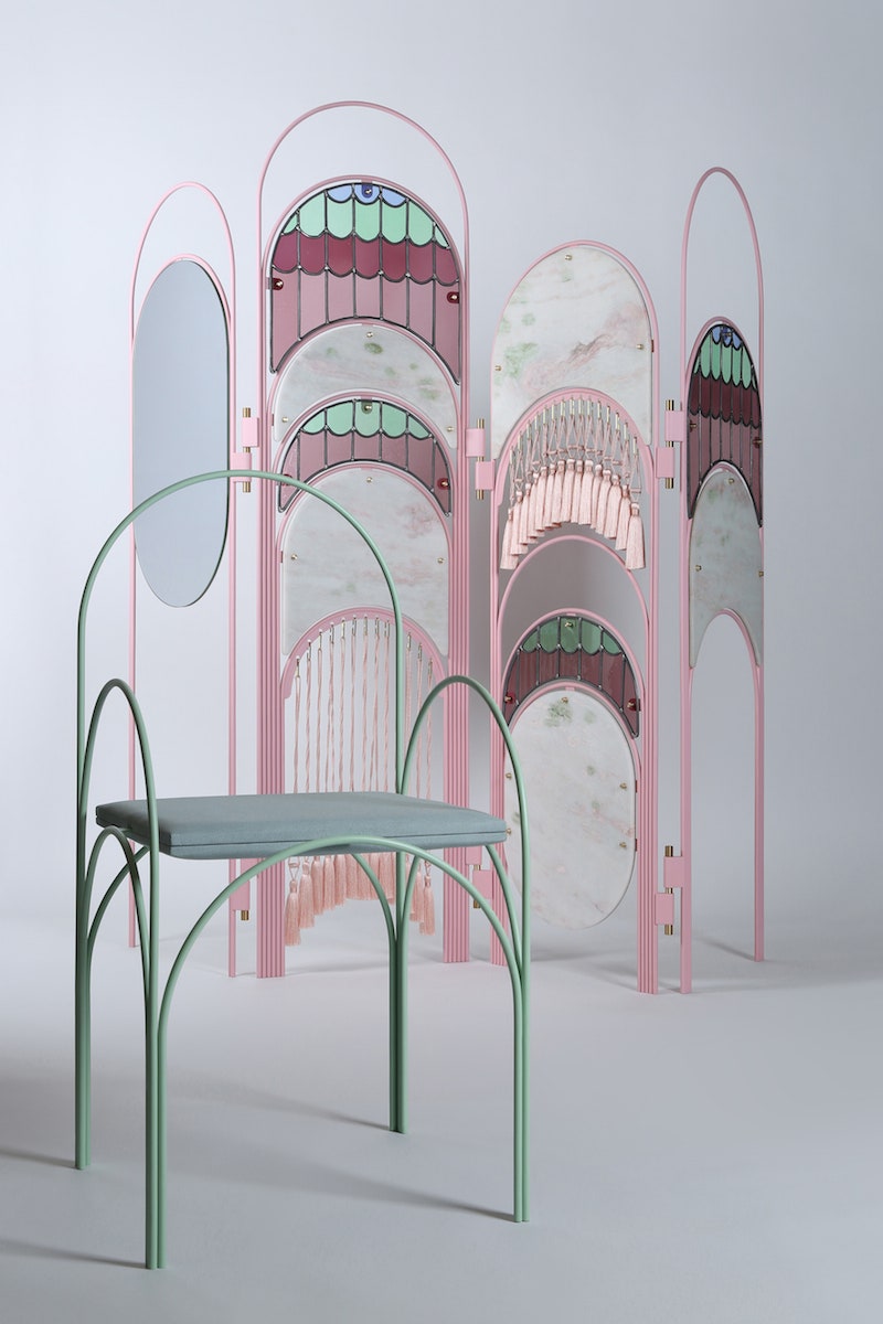 Ричард Ясмин создал коллекцию мебели Hawa из стальных прутьев мрамора и дутого стекла
