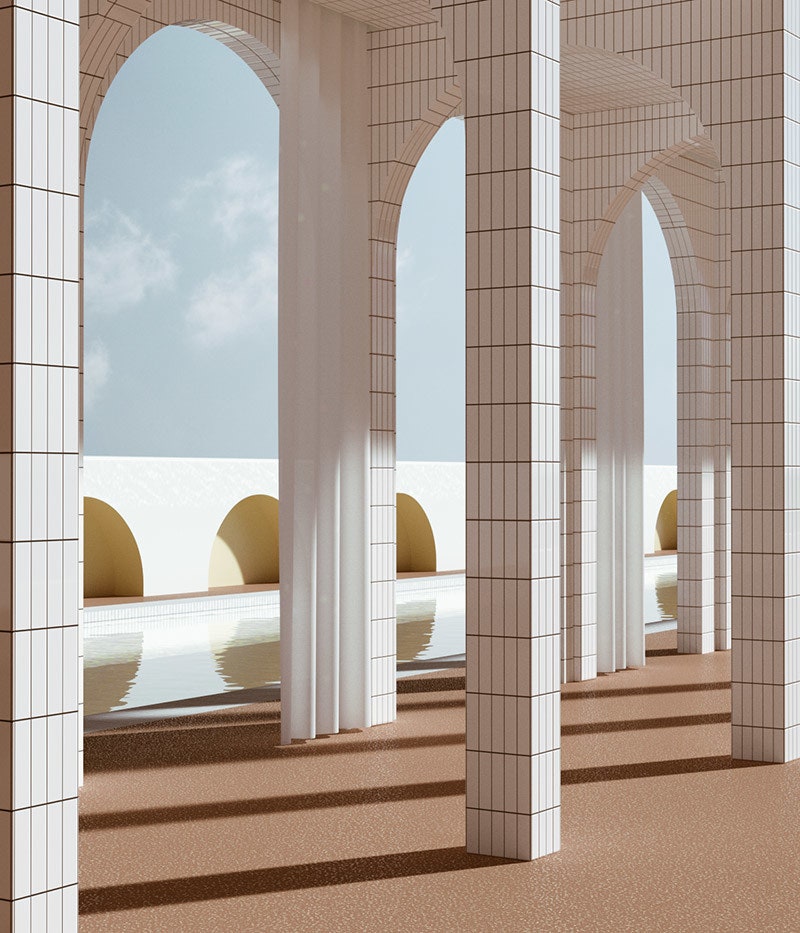 Творчество Алексиса Христодулу модернистская архитектура и интерьеры на 3D картинах художника