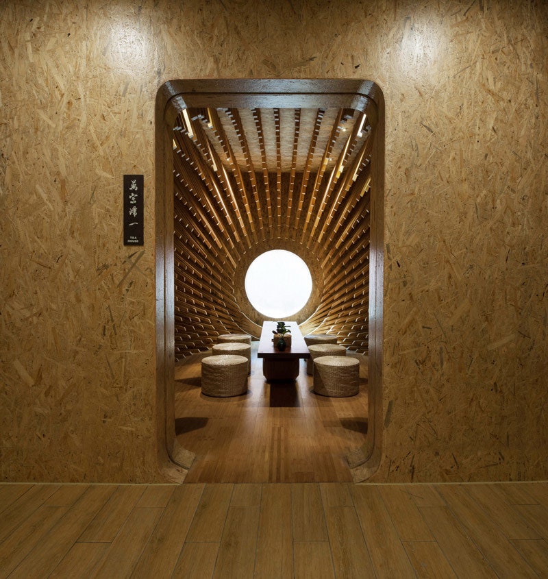 Чайный дом ONE Teahouse из 999 деревянных палочек проект студии Minax Architects