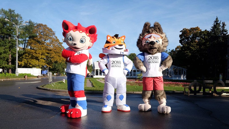 Волк Забивака  главный талисман чемпионата мира в России и его соперники  кот и тигр.