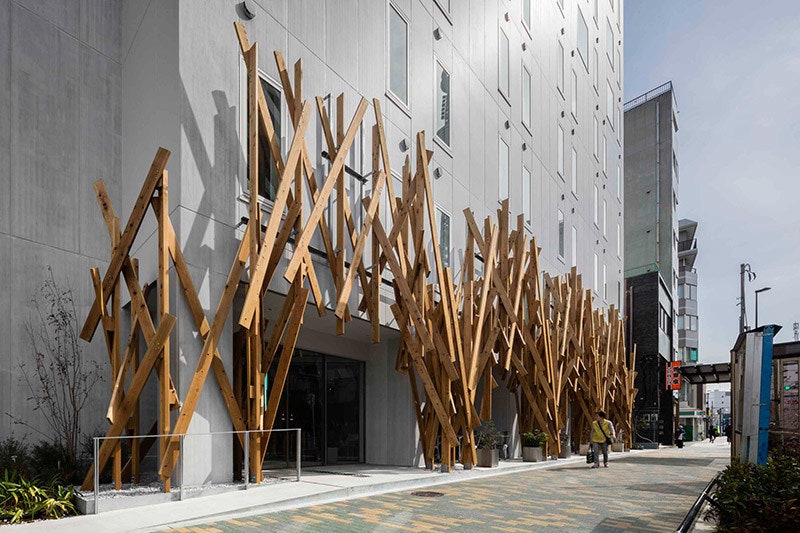 Отель ONETokyo в Токио по проекту Кенго Кумы история создания с фотографиями