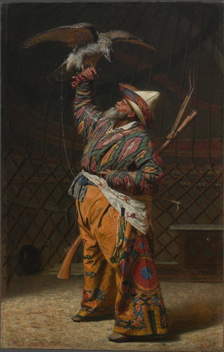 “Богатый киргизский охотник с соколом” 1871. Холст масло. ГТГ.
