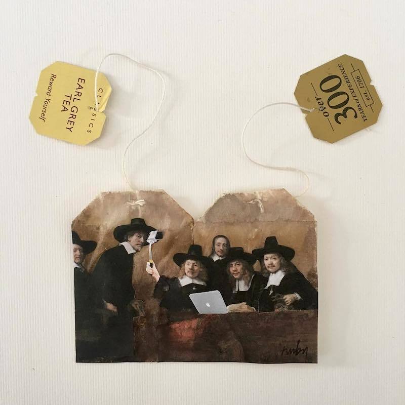 Акварельные картины на чайных пакетиках проект художницы Руби Сильвус