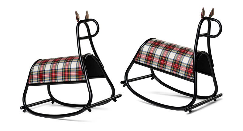 Рождественская обивка венских стульев шотландская клетка на стульях креслах лошадкахкачалках