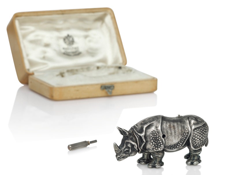 Миниатюрная модель носорога с заводным механизмом Фаберже © Christie's Images
