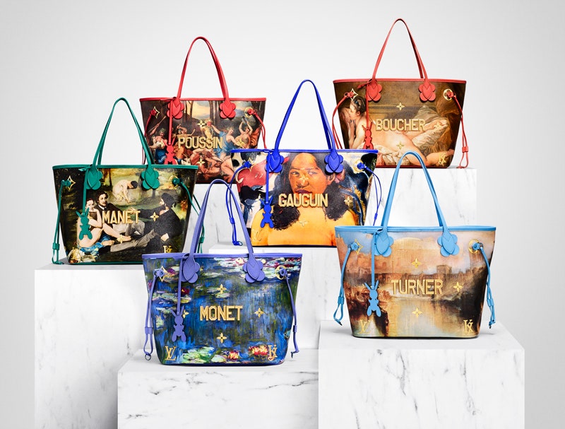 Louis Vuitton x Koons фото новой коллекции сумок с шедеврами мирового искусства