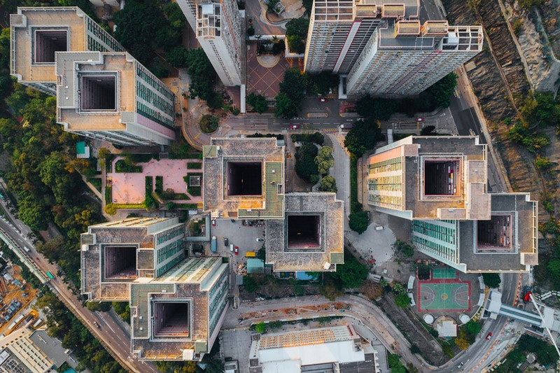 Фото Гонконга проект Энди Йенга в котором он сравнивает современный город с древним Коулуном