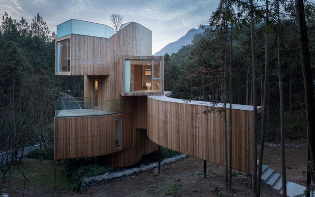 Отель Qiyun Mountain Tree House в виде дерева от бюро Bengo Studio в кедровом лесу в Китае | Admagazine