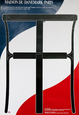 Плакат к выставке мебели в Доме Дании в Париже 1995. Бумага цифровая печать.