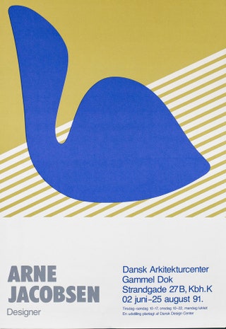 Арне Якобсен. Плакат к выставке Дизайнцентра Дании 1991.