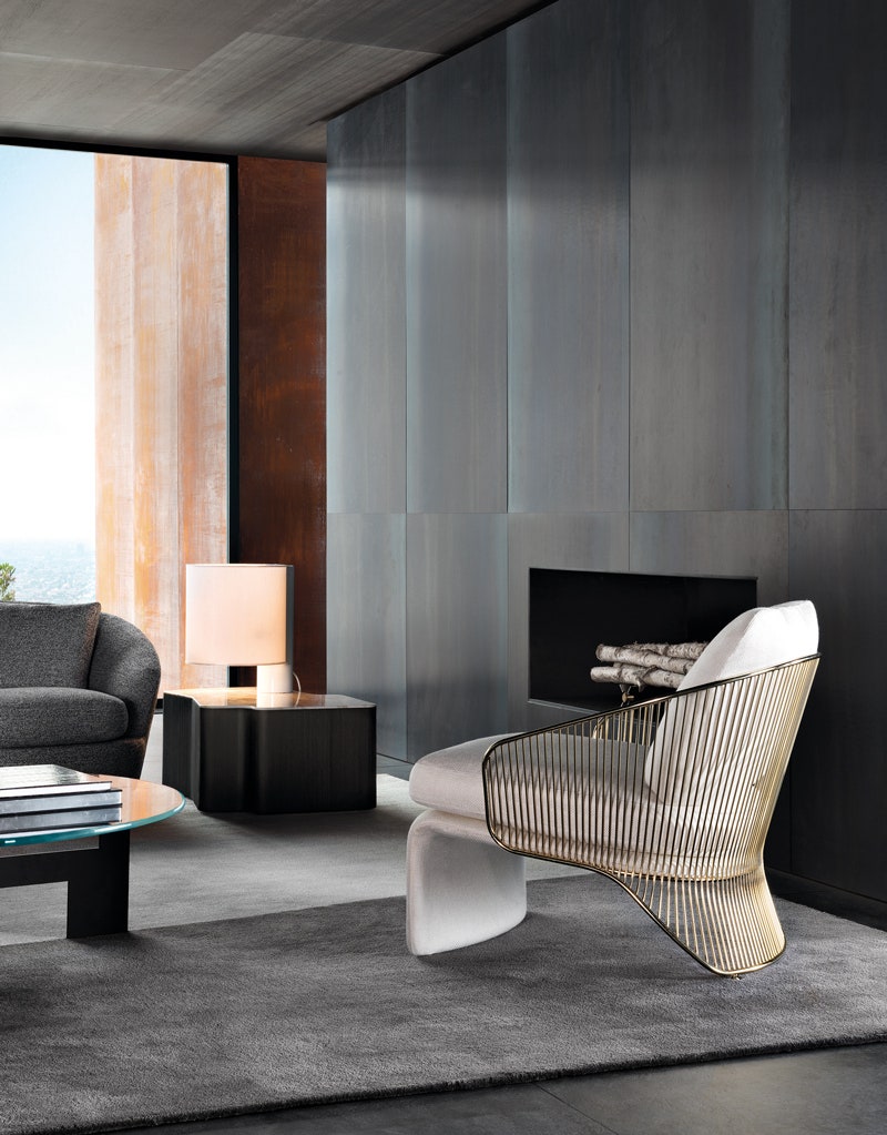 Кресло Colette с металлической конструкцией по дизайну Родольфо Дордони для Minotti
