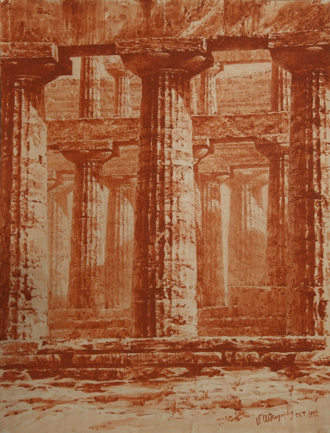 Колоннада храма Аполлона  Пестум. 1992