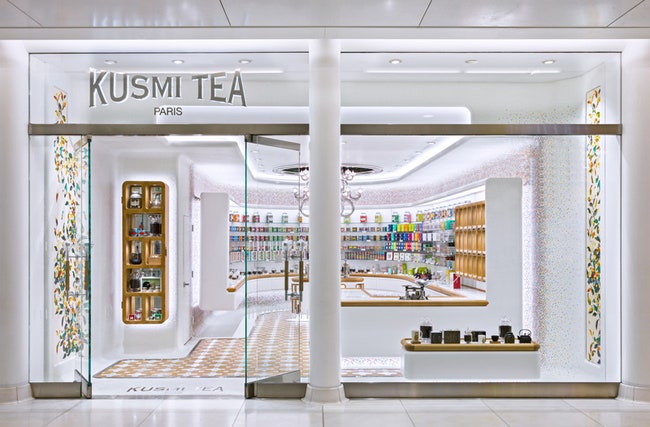 Бутик Kusmi Tea в НьюЙорке фото интерьеров чайного павильона | Admagazine