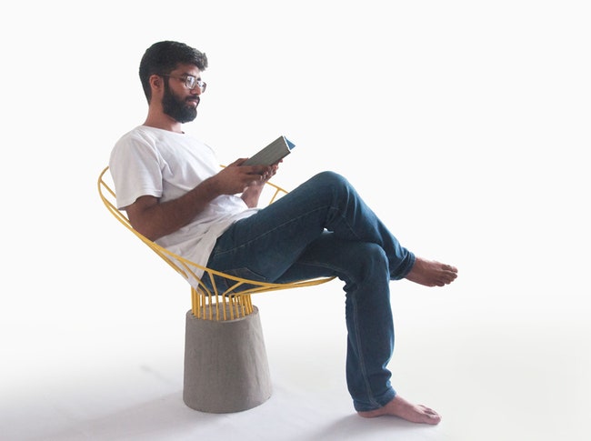 Легкое бетонное кресло Reo от индийской дизайнстудии Fifth Column | Admagazine