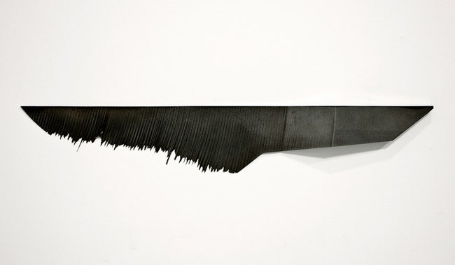 Нож Kanagawa с клинком выкованным водой изготавливаемый гидроабразивной резкой из стали | Admagazine