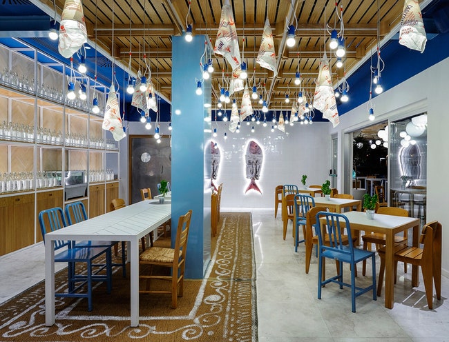 Рыбный ресторан Fish Market в Лимасоле на Кипре фото интерьеров | Admagazine