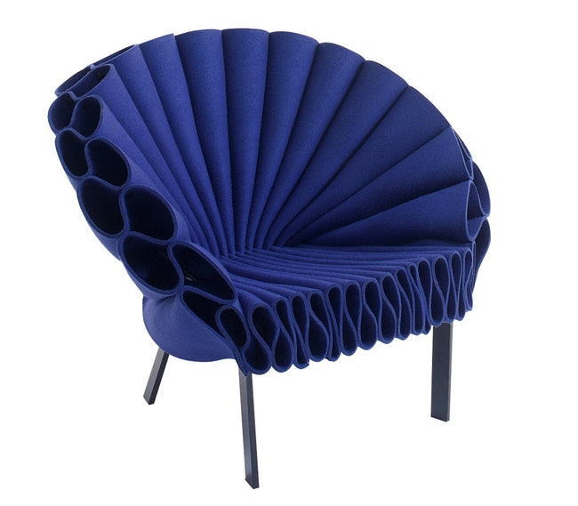 Кресло Peacock металл фетр дизайн Dror Bershetrit Cappellini