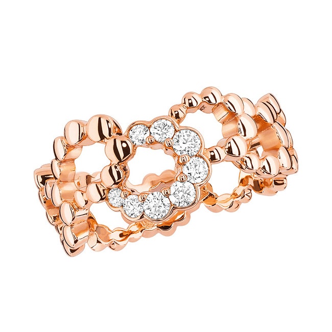 Кольцо Milieu du Siècle розовое золото и бриллианты Dior Joaillerie.