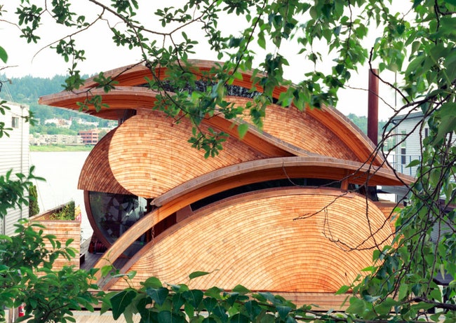 Плавучий жилой дом Fennell в Портленде по проекту архитектора Роберта Харви Ошатца | Admagazine