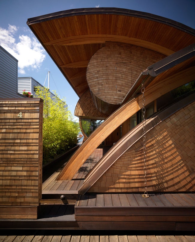 Плавучий жилой дом Fennell в Портленде по проекту архитектора Роберта Харви Ошатца | Admagazine