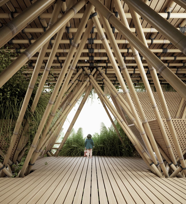Бамбуковый город в Китае экологичное здание от студии Penda | Admagazine