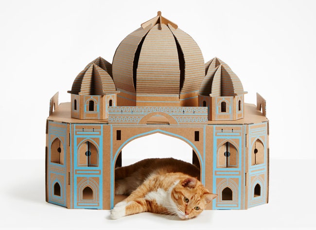 Картонные домики для кошек Poopy Cat коллекция в виде мировых достопримечательностей | Admagazine