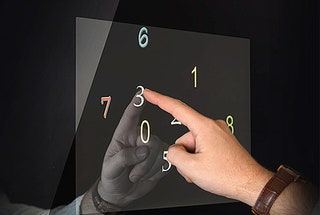 Экран с “плавающими” цифрами для введения кода.
