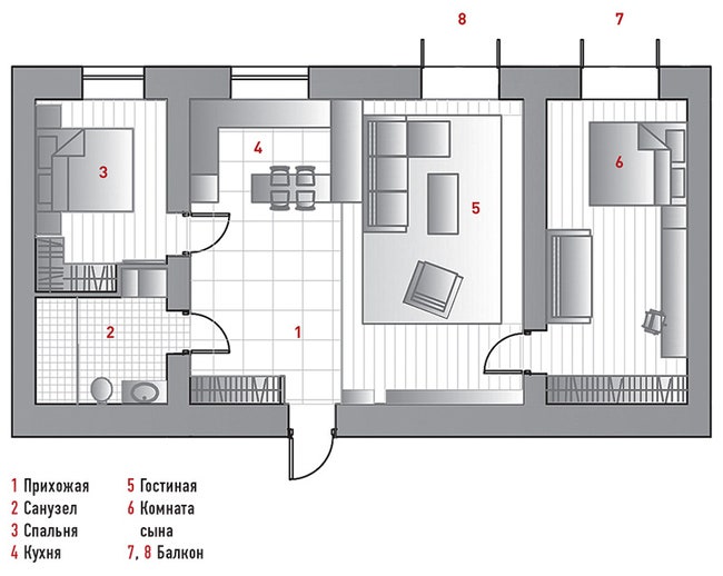Квартира в Москве 82 м²