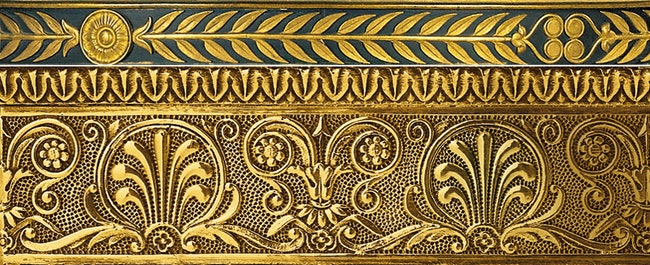 Вверху акант фрагмент орнамента столагеридона Сервская мануфактура 18031806 дворец Фонтенбло. Внизу пальметта орнамент...