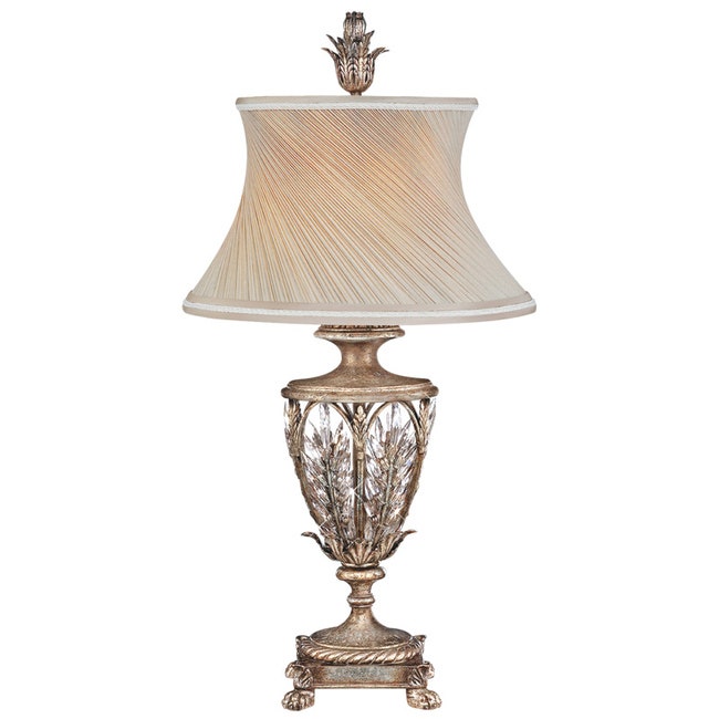 Настольная лампа из коллекции Winter Palace сталь состаренное серебро шелк оптический хрусталь Fine Art Lamps.
