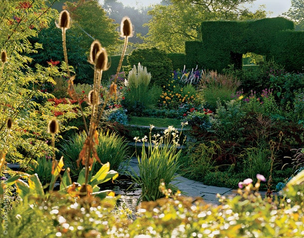 В “Утопленном саду” видна особая любовь Ллойда к декоративным злакам. Они продолжают “работать” когда другие растения...