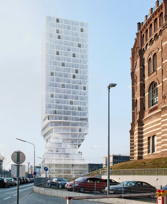 Башня Hochhaus в Вене многофункциональное спиралевидное здание по проекту бюро MVRDV | Admagazine