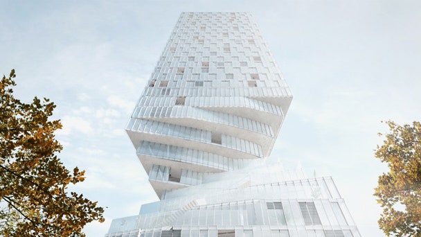 Башня Hochhaus в Вене многофункциональное спиралевидное здание по проекту бюро MVRDV | Admagazine