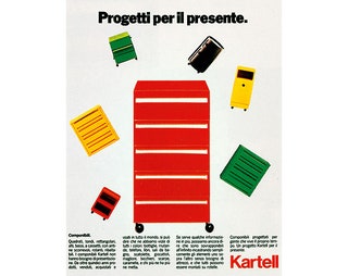 Рекламные плакаты Kartell разных лет.