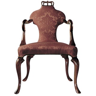 Кресло из коллекции Stately Homes орех шелк Baker. Копия английского кресла 1710 года эпохи королевы Анны.