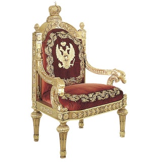 Кресло береза золочение бархат Colombostile. Копия тронного кресла XIX в. Россия.