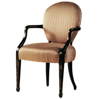 Кресло из коллекции Historic Charleston красное дерево шелк Baker. Копия кресла 1869 года.