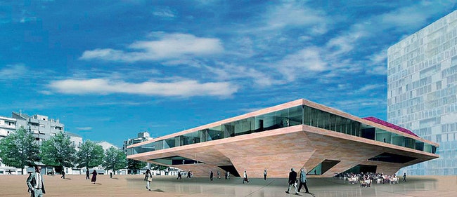 Проект конференццентра и театрального комплекса La Llotja в городе Лерида в Каталонии. Общая площадь здания 37 500 м² .